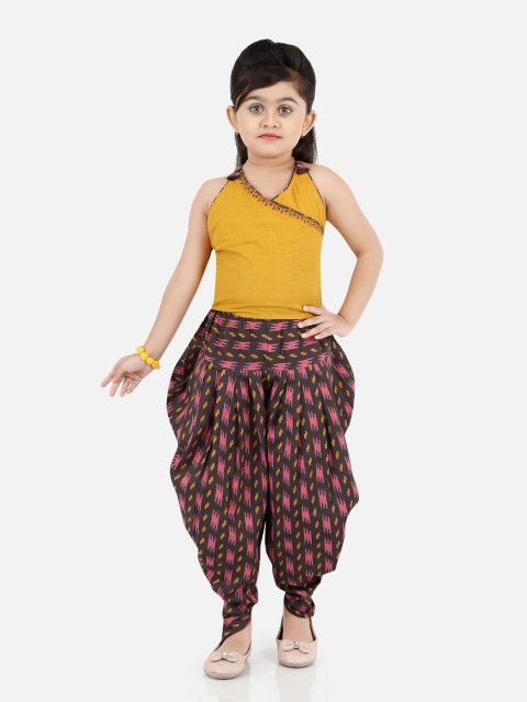 

Ashneeta Girls Yellow & Black Top with Dhoti Pants