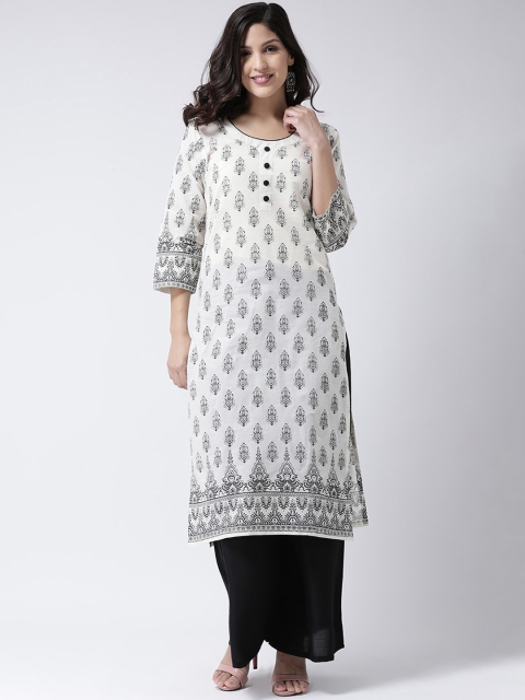 

Charitra Women White Ethnic Motifs Printed Regular Kurta with Palazzos