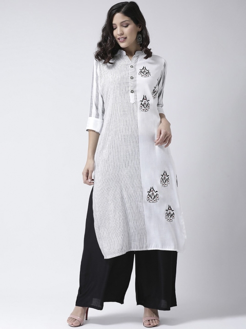 

Charitra Women White Printed Regular Kurta with Palazzos
