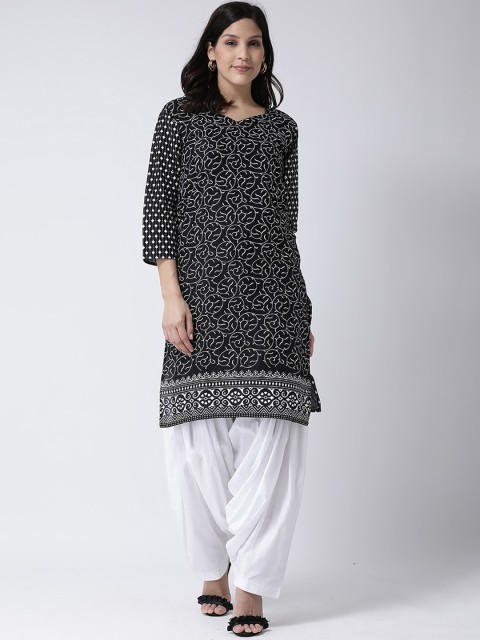 

Charitra Women Black Printed Regular Kurti with Salwar