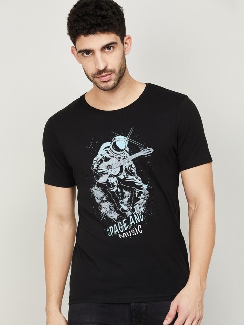 

Fame Forever by Lifestyle Men Black Printed Cotton T-shirt