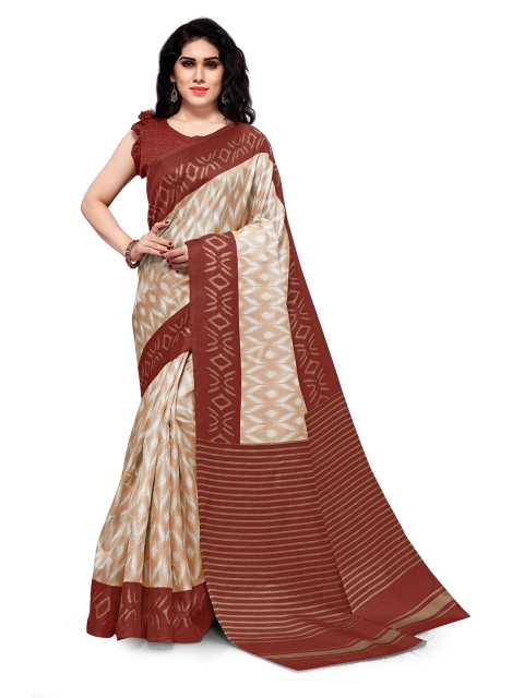 

KALINI Maroon & Beige Art Silk Saree