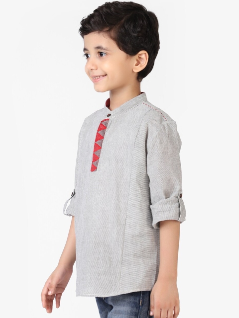 

Fabindia Boys White Striped Cotton Kurta