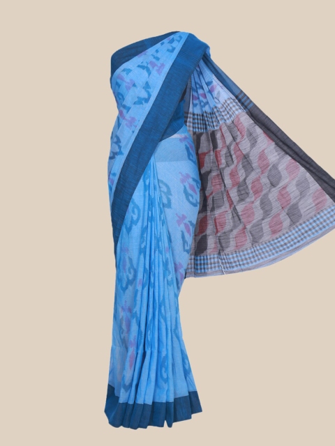 

The Chennai Silks Blue & Pink Woven Design Pure Cotton Saree