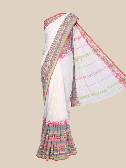 

The Chennai Silks Off White & Grey Woven Design Pure Cotton Saree