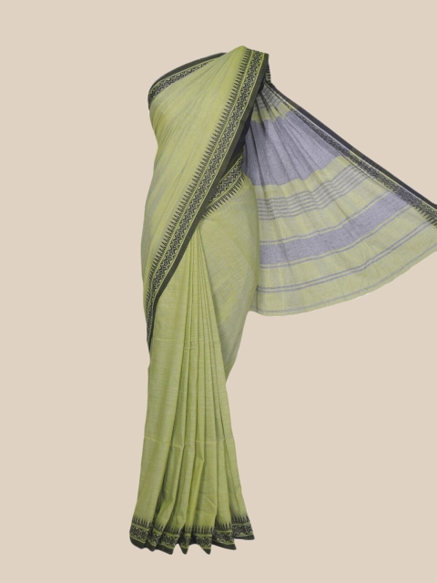 

The Chennai Silks Green & Grey Woven Design Pure Cotton Saree