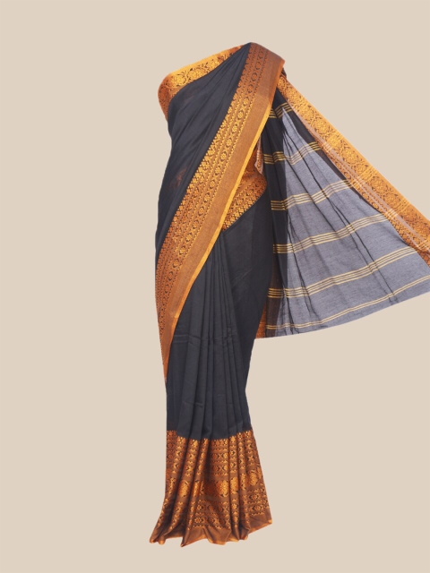 

The Chennai Silks Black & Brown Woven Design Pure Cotton Saree