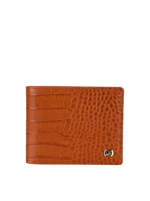 

Da Milano Men Orange Textured Three Fold Wallet