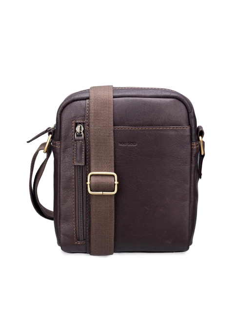 

MAI SOLI Men Brown Textured leather Messenger Bag