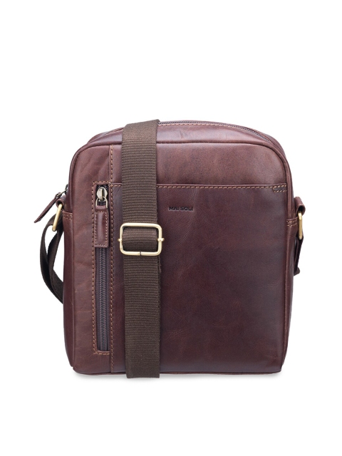 

MAI SOLI Men Brown Textured Messenger Bag