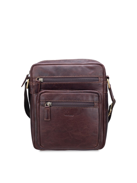 

MAI SOLI Men Brown Textured Messenger Bag