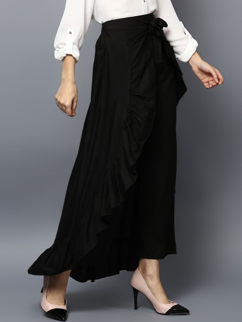 

StyleStone Women Black Solid Ruffled Flared Maxi Skirt