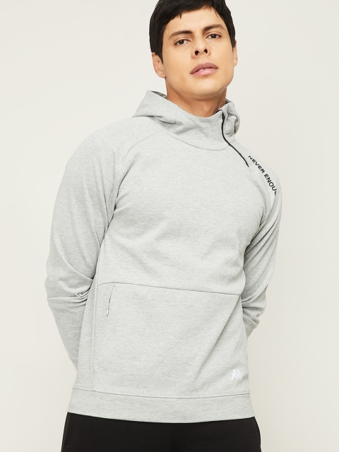 

Kappa Men Grey Melange Hooded Sweatshirt