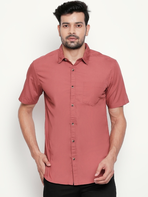 

BYFORD by Pantaloons Men Rust Red Pure Cotton Casual Shirt