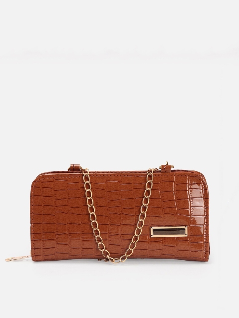 

ATHLISIS Brown Animal Textured Structured Sling Bag