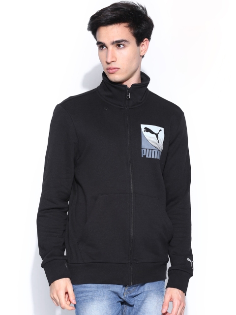 

PUMA Men Black Sports Casual Logo Sweat Jacket