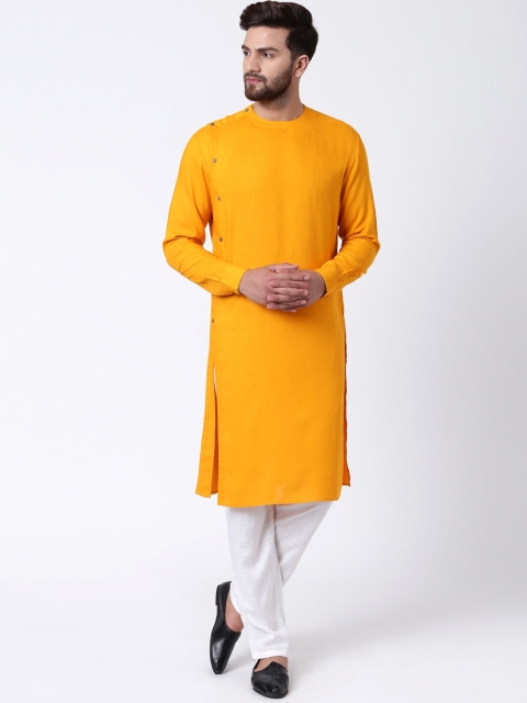 

I Know Men Mustard Yellow Kurta