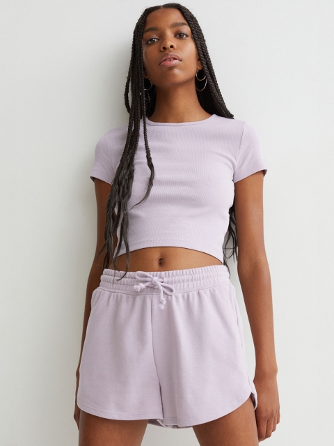 

H&M Woman Purple Sweatshirt shorts