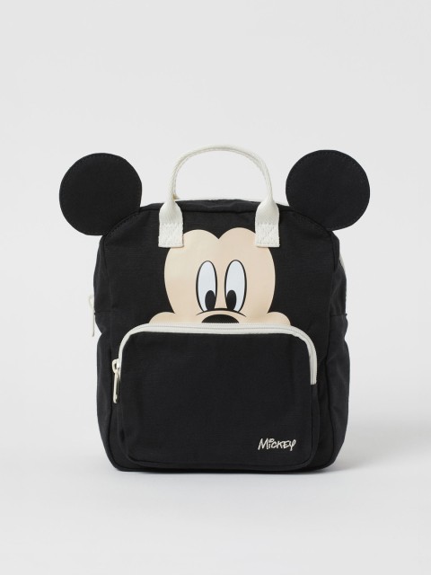 

H&M Girls Black Mickey-Printed Backpack
