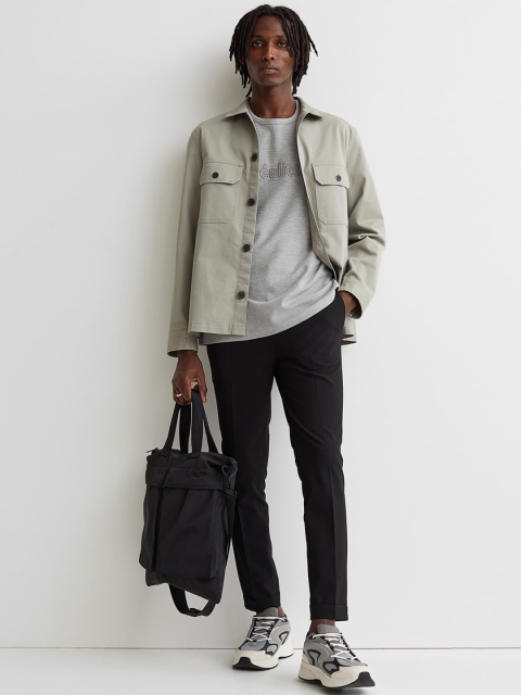 

H&M Men Skinny Fit Cropped trousers, Black
