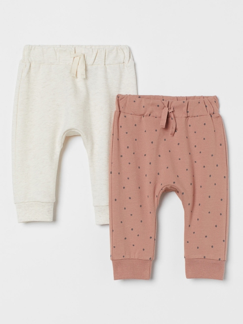 

H&M Kids Girls 2-pack cotton trousers, White