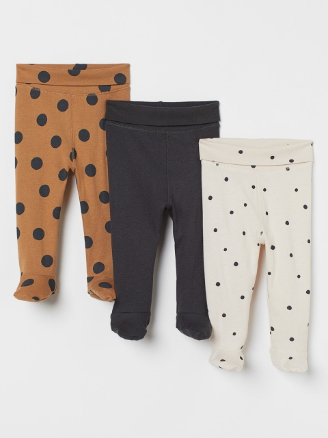 

H&M Woman Grey Beige White 3-pack trousers