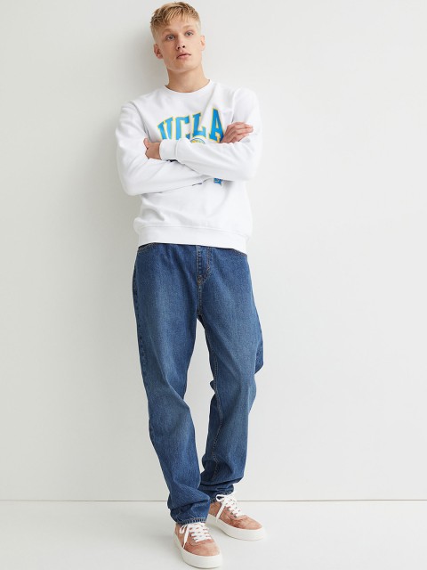 

H&M Men Blue Solid Relaxed Pull-On Jeans