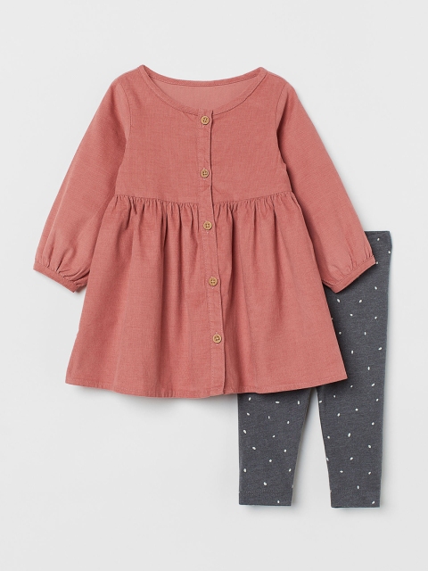 

H&M Kids Girls Grey & Pink 2-piece cotton set