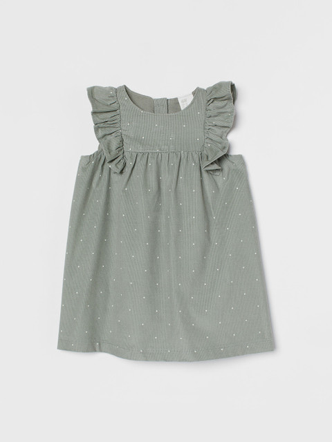 

H&M Kids Girls H&M Frilled corduroy dress, Green