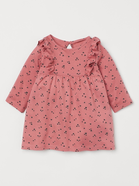 

H&M Kids Girls Pink Patterned flounced dress