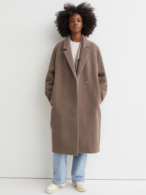 

H&M Woman Beige Wool-blend coat