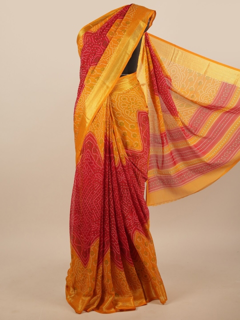 

Pothys Red & Yellow Bandhani Saree