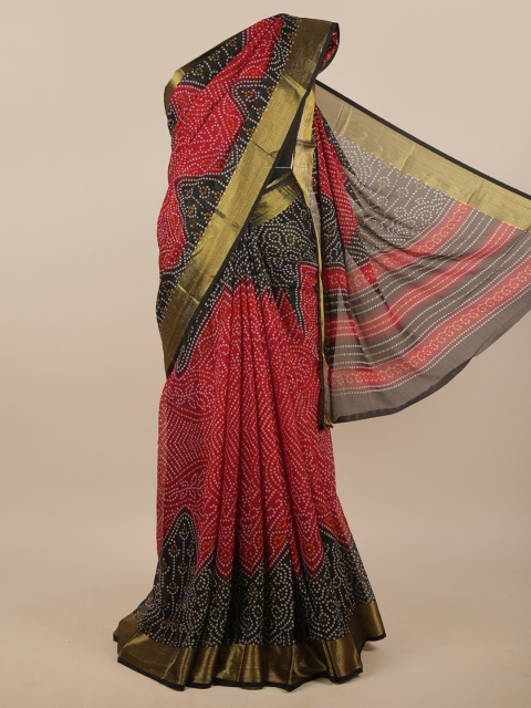 

Pothys Red & Black Bandhani Saree