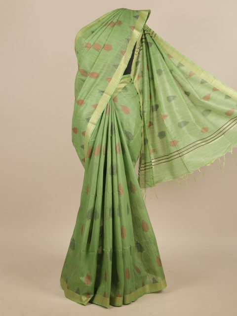 

Pothys Green & Red Woven Design Jute Silk Saree