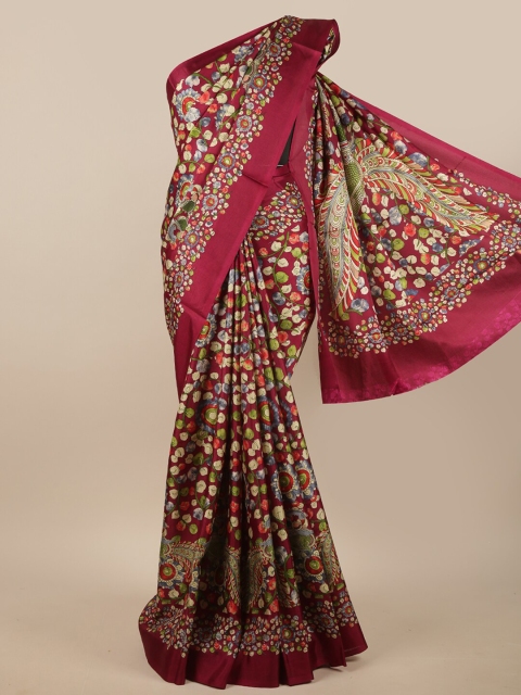 

Pothys Purple & Green Floral Printed Saree