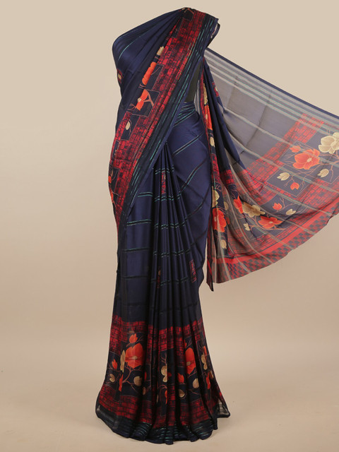 

Pothys Blue & Red Floral Printed Saree