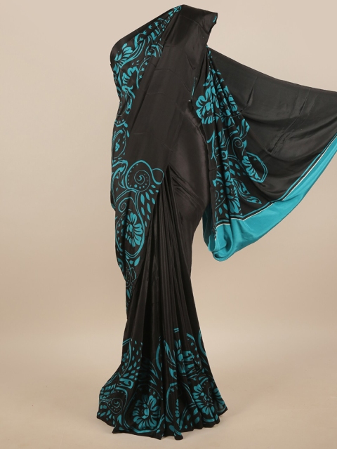 

Pothys Black & Blue Floral Printed Saree