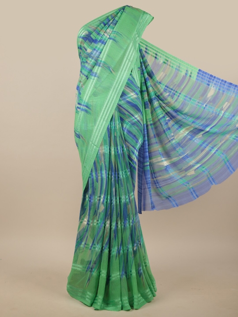 

Pothys Green & Blue Abstract Printed Saree