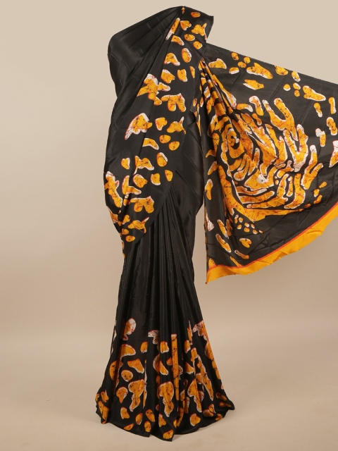 

Pothys Black & Yellow Abstract Printed Saree