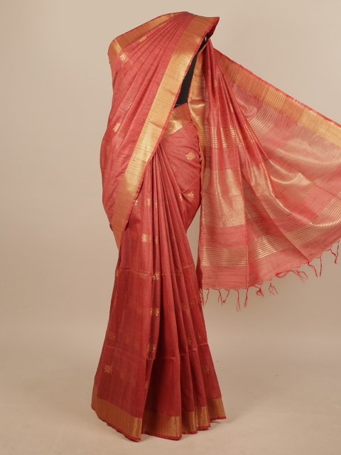 

Pothys Rust & Gold-Coloured Ethnic Motifs Zari Jute Silk Saree