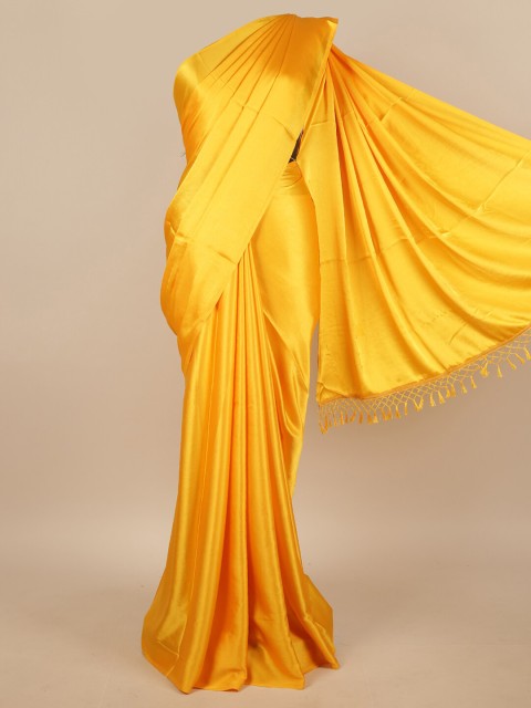 

Pothys Yellow & Green Satin Saree