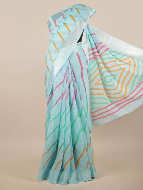 

Pothys Blue & Pink Striped Saree