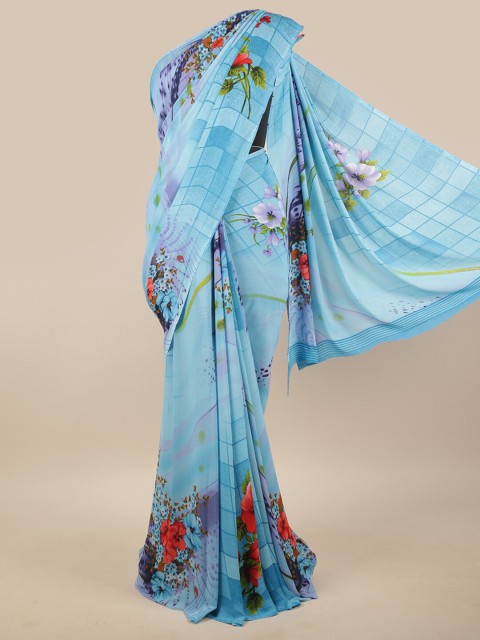 

Pothys Blue & Purple Floral Printed Saree