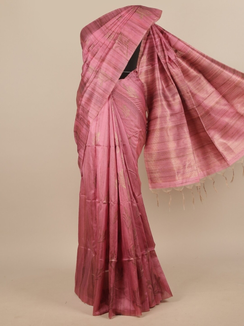 

Pothys Pink & Gold-Coloured Ethnic Motifs Jute Silk Saree