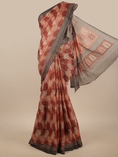 

Pothys Mauve & Black Floral Printed Saree