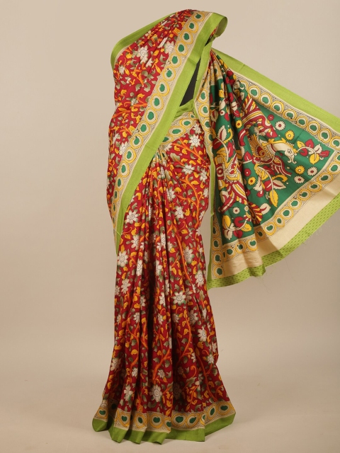 

Pothys Maroon & Green Floral Printed Saree