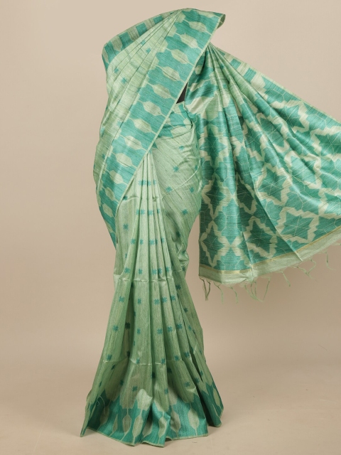 

Pothys Sea Green Jute Silk Saree