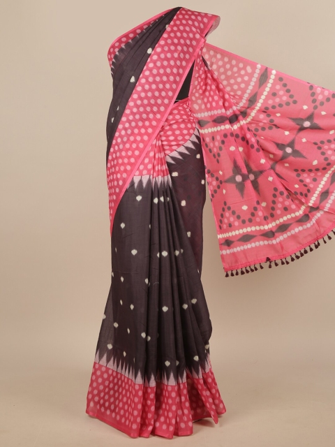 

Pothys Grey & Pink Woven Design Linen Blend Saree