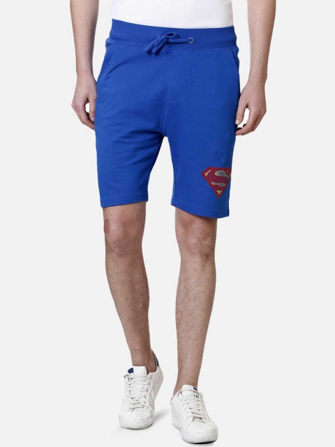 

Free Authority Men Blue Printed Superman Regular Shorts
