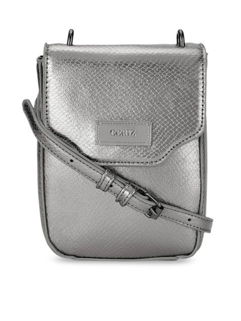 

CERIZ Grey PU Structured Sling Bag